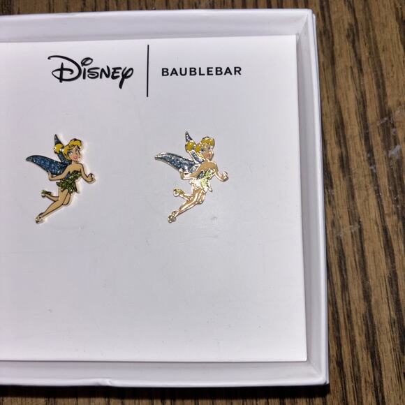 Disney Baublebar Tinkerbell Stud Earrings Peter Pan 1 Pair New in Gift Box NIB - Picture 4 of 6